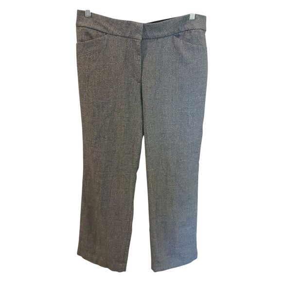 Dana Buchman Gray Tweed Career Pants 14 Dress Office Work Straight Leg Comfort - Picture 1 of 11